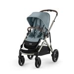 Cybex Gazelle S 2 Stroller – Modular Double Stroller for Infant and Toddler, Includes Detachable Shopping Basket, Over 20+ Configurations, Folds Flat for Easy Storage - Stormy Blue/Taupe Frame