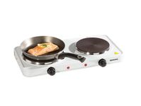 Daewoo, Double Hot Plate With Independent Adjustable Temperature Control, Secure Non-Slip Feet, Indicator Light And Made From Cast Iron