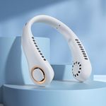 AbuDodo Portable Neck Fan - 5-Speed Adjustment, 360° Rotation, USB Rechargeable Bladeless Personal Cooling for Office, Travel, and Outdoor-White