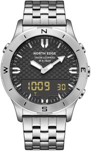 NORTH EDGE Men's Outdoor Sport Digital Adventure Quartz Watch: Snow Leopard