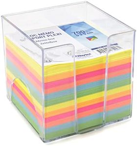 WAYTEX 931151 - Blocco per appunti con 700 note multicolore, 9 x 9 cm, con supporto in plastica trasparente