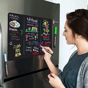 Cinch 16x11 Fridge Whiteboard Magnetic Plus 4 Markers and Big Eraser with Magnets - Magnetic White Board for Refrigerators, Magnetic Fridge Dry Erase Board, Refrigerator Whiteboard Magnetic Organizer