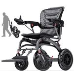 Electric Wheelchair for Adults & Seniors( Lightweight Aluminum Frame )( 3-Second Fold )( Ergonomic Design)( Friendly Mobility Scooter with 360° )(300LBS Capacity)All-Terrain Travel, Airplane