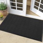 Yimobra Door Mat, All-Season Outdoor Indoor Sturdy Doormat for Home Entrance Floor, Heavy Duty Non Slip Front Door Mats Outdoor, Easy to Clean, Garage and Garden, 36 x 24 Inch, Black