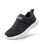 DREAM PAIRS Boys Girls Shoes Kids EZ-Ons Tennis Running Athletic School Sneakers for Little/Big Kid,Size 6 Big Kid,Kd18001k-black/Grey,KD18001K