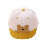 IBA ISBA COLLECTIONS Kids Soft Cotton Bear Printed Summer Cap | Sun UV Protection Baseball Cap for Girls and Boys, 6-24 Months (Yellow)