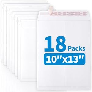 18 Pack Catalog Envelopes Self Seal, 10 x 13 Inches Catalog Mailing Envelopes, White Manila Envelopes for Mailing, Organize, Storage, Home, Office