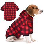 GreenJoy Plaid Dog Sweaters Hoodies Sweatshirts for Dogs Cats, Warm and Soft Cold Weater Coats for Christmas and Everyday Wear. (Large, Plaid)