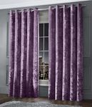 Intimates Luxury Thermal Crushed Velvet Ringtop Pair of Curtains (Mauve, 66" Wide x 72" Drop)