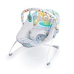 Bright Starts Baby Bouncer Soothing Vibrations Infant Seat - Removable -Toy Bar, Nonslip Feet, 0-6 Months Up to 20 lbs (Safari Fun)