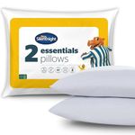 Silentnight Essentials Pillows 2 Pack - Soft Comfortable Soft Medium Support Pillows for Front, Stomach, Back and Side Sleepers - Hypoallergenic and Machine Washable - Pack of 2