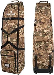 Goloni Golf Travel Bag with Wheels for Airlines, Heavy Duty Golf Club Travel Case, Water Resistant Golf Bag Cover for Air Travel, Portable Foldable Golf Luggage for Men Women,Camo