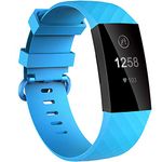 Velavior Waterproof Bands for Fitbit Charge 3 / Charge3 SE, Wristbands for Women Men Small Large (Cerulean, Large)