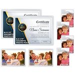 Freez A Frame Clear Magnetic Picture Frames for Refrigerator School Locker, or Any Magnetic Surface 8 Pack (2) 8.5 x 11 (2) 5 x 7 (4) 4 x 6 Photo Pockets