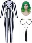 Adult Black and White Striped Suit 