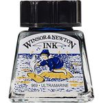 Winsor & Newton Drawing Ink 14 ML - Ultramarie (660), Fast Drying, Transparent, Water-Resistant & Intermixable Inks, Ideal for Brush, Dip Pen or Air Brush - More Colours Available