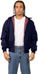 janisramone® Men's Harrington Jackets, Zip Up Classis Retro Scooter 1970 s Vintage Jacket for Men, Bomber Jackets for Men UK, Winter Coat Casual Jackets for Men UK Navy