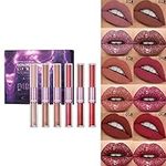 Glitter Lipgloss Double Head Lip Gloss Makeup Lip-Mud Water-Gloss Glaze Matte Lipstick Cosmetic Waterproof Lipstick Taser-for Women Liquid Lipstick Organizer Holder With Long 24 Lip