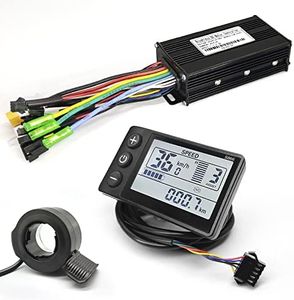 EBike Conversion Kit 1000W, 36V/48V 30A Brushless Controller Mini LCD S866 Display for Electric Bicycle Scooter Mountain Bike Parts (3MO-26A-S866-130X)