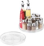 Puricon 2 Pack Lazy Susan Kitchen Cabinet Organizer (12 Inch and 9.32"), Rotating Tray Turntable Spice Rack Storage Container Bins Snack Organizer for Pantry Organization Countertop Fridge