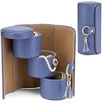 Vlando Viaggio Small Jewelry Case Box, Travel Essential Accessories for Women, Gifts for Travelers Couples Mom Friends Periwinkle Purple