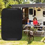 RV Door Window Shade Cover 16 x 25 Inches, Waterproof Camper Sunshade Coverings, UV Protection Sun Blackout Curtains, Privacy Black Car Window Shade, Keeps Vehicle Cooler, Camping RV Accessories for Travel Trailers