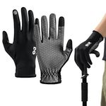 Proberos® Sun Protection Cycling Sports Gloves, Non-slip Touch Screen Sun Gloves Driving Riding Hiking, UV Protection Outdoor Full Finger for Fishing, Black, L
