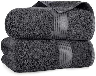 Utopia Towels - Paquet de 2, Draps de Bain Luxueux Jumbo - Serviettes de Bain Extra Large 100% Coton, très absorbante et à séchage Rapide - (90 x 180 CM, Gris)