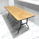 BE Furniture Varnished Wooden Table - 6' x 2'6'', Varnished Trestle Table, 6ft Varnished Tables, Banquet Tables, Wooden Trestle Tables