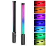 ULANZI VL119 Handheld Light Wand, 360° RGB LED Video Light for Photography, 2600mAh Rechargeable Tube Light for Video Shooting, 2500-9000K Dimmable Camera Light with LCD