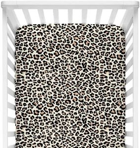 Posh Peanut Fitted Crib Sheet, Soft Viscose from Bamboo Fabric, Standard Crib and Toddler Mattresses 52" by 28" (Lana Leopard Tan)