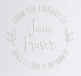 Library Book Embosser Seal Stamp Personalized Customized 1 x 5/8" (Fern)