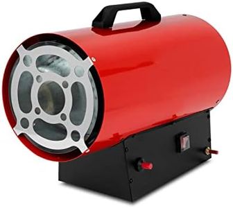 EBERTH Calefactor de gas directo 30kW, generador de aire caliente, capacidad 650m³/h con manguera flexible, reductor de presión, bombona de gas propano/butano, protección contra sobrecalentamiento