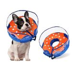 Dog Cone, Soft Inflatable Dog Cone Alternative for Small Medium and Large Dogs, Cone for Dogs After Surgery to Stop Licking and Scratching, Dog Donut Cone with Enhanced Anti Licking Baffle (L (Neck: 12-18 in), Blue)