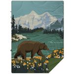 KawaGebo Kamp Outdoor Puffy Camping Blanket, Extra Lightweight Windproof Warm Stadium Blanket, Packable Travel Camping Quilt for Cold Weather Hiking, Backpacking, Beach,Picnics, Hammock and Festivals