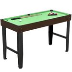 Soozier 55" Mini Pool Table, Portable Billiard Table Set with 2 Cues, 16 Balls, Triangle, 2 Chalks, Brush, Pool Game Set for Teens and Adults, Green