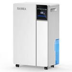HANNEA® Dehumidifier for Spaces within 500 Sq. ft Dehumidification Capacity of 12L/Day Intelligent Humidity Control Effectively Inhibits Mold Growth Home Dehumidifier with 24Hour Timer & Drainage Pipe