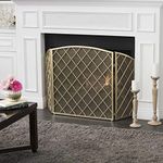 Christopher Knight Home Angella 3 Panelled Gold Iron Fireplace Screen