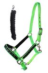 (Neon Green) - PRORIDER Nylon Horse Halter Hardware Padded Lead Rope Tack Rodeo Bling 606162