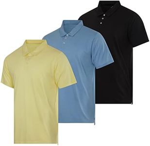 3 Pack: Men's Big & Tall King Size Jersey Cotton Quick Dry Fit Polo Shirt Mens Tshirts Button Tee Short Sleeve Golf Active Wear Athletic Performance Tech Sports Casual T Shirts - Set 11, 3XLT