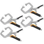 ZOENHOU 4 Pack 6 Inch C Clamp Locking Plier with Swivel Pads and Rubber Handle, C Type Adjustable Vise Grip Locking Pliers, Weldingc C Clamp Plier for Metal DIY Woodworking