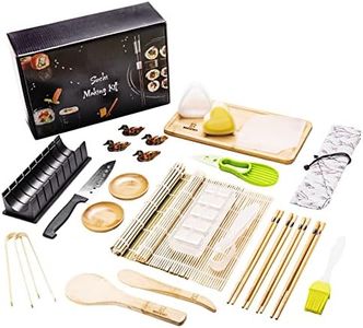 Brodevet - Kit Sushi Completo NOVITÀ 2024, 28 Pezzi compreso di GUIDA PRATICA, Sushi Kit Professionale, Sushi Fai Da Te Per Principianti, Sushi Maker, Con Tovagliette, Bacchette Sushi, Sushi Kit