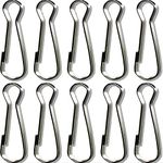 SIEWAY 10PCS Stainless Steel Flag Pole Clips— 2 inch Premium — Boat Flag Pole Snaps Hooks —Heavy Duty Spring Snaps Clips — Metal Spring Lanyard Clips for Shower Curtain Key Chain Carabiners