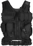 LIXADA Tactical Vest Lightweight Breathable Polyester Sports Vest Outdoor Training Vest Adjustable for Adults CS/Hunting/Training