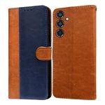 Amazon Brand- Solimo Flip for Samsung Galaxy M35 5G (Leather_CamelBlue)