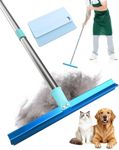 TUT 57" Double-Sided Pet Hair Remover, Carpet Rake with Adjustable Long Handle, Push or Pull, Reusable Carpet Scraper for Carpets, Rugs, Carpeted Stairs, Cat Towers, Pet Beds