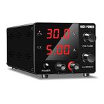 NICE-POWER DC Power Supply Variable, 30V 5A Adjustable Switching Regulated Power Supply with Encoder, Upgraded 3-Digits LED Display, Mini Regulated DC Bench Linear Power Supply