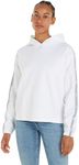 Calvin Klein Jeans Women Hoodie, White (Bright White), XXL