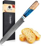 Bread Knife, Damascus Multifunction Serrated Knife, Professional Japanese VG10 Damascus Steel Bread Knife,Serrated Cake Knife Bread Cutter for Homemade Crusty Bread