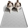 Garoopion Cat Litter Box Mat, Large 40" X 28" Litter Trapping Mat for Cats, Waterproof Silicone Pad for Floor, Gray